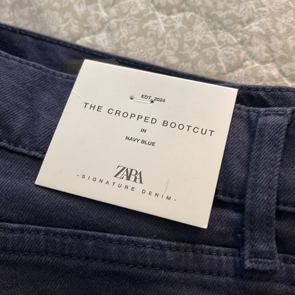 Zara ZW COLLECTION HIGH WAIST CROPPED BOOTCUT JEANS